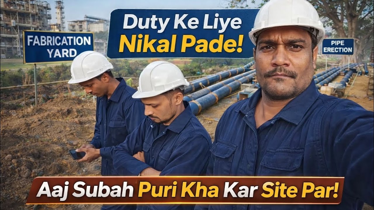 Subah Puri Kha Kar Duty 😎 | Site Pe Pipe Erection Ka Kaam 💪 | Fabrication Yard Vlog