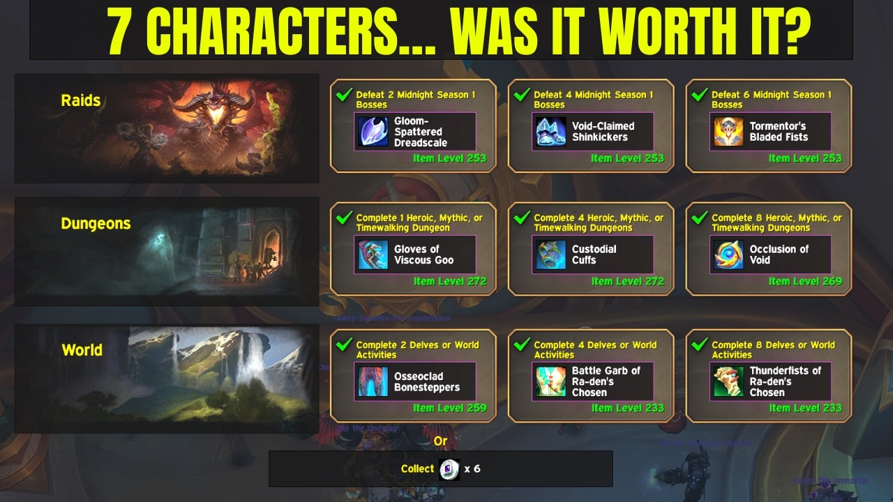 I Opened the Great Vault on 7 Characters in WoW Midnight Season 1 &ndash; Was It Worth It?