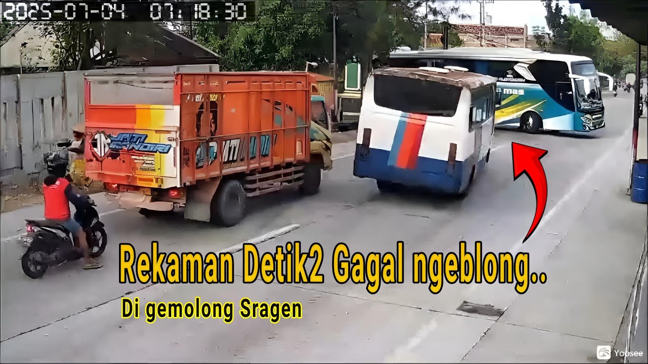 Terekam Detik2 medium bus gagal ngeblong Terhalang bus garuda mas di depanTerminal gemolong