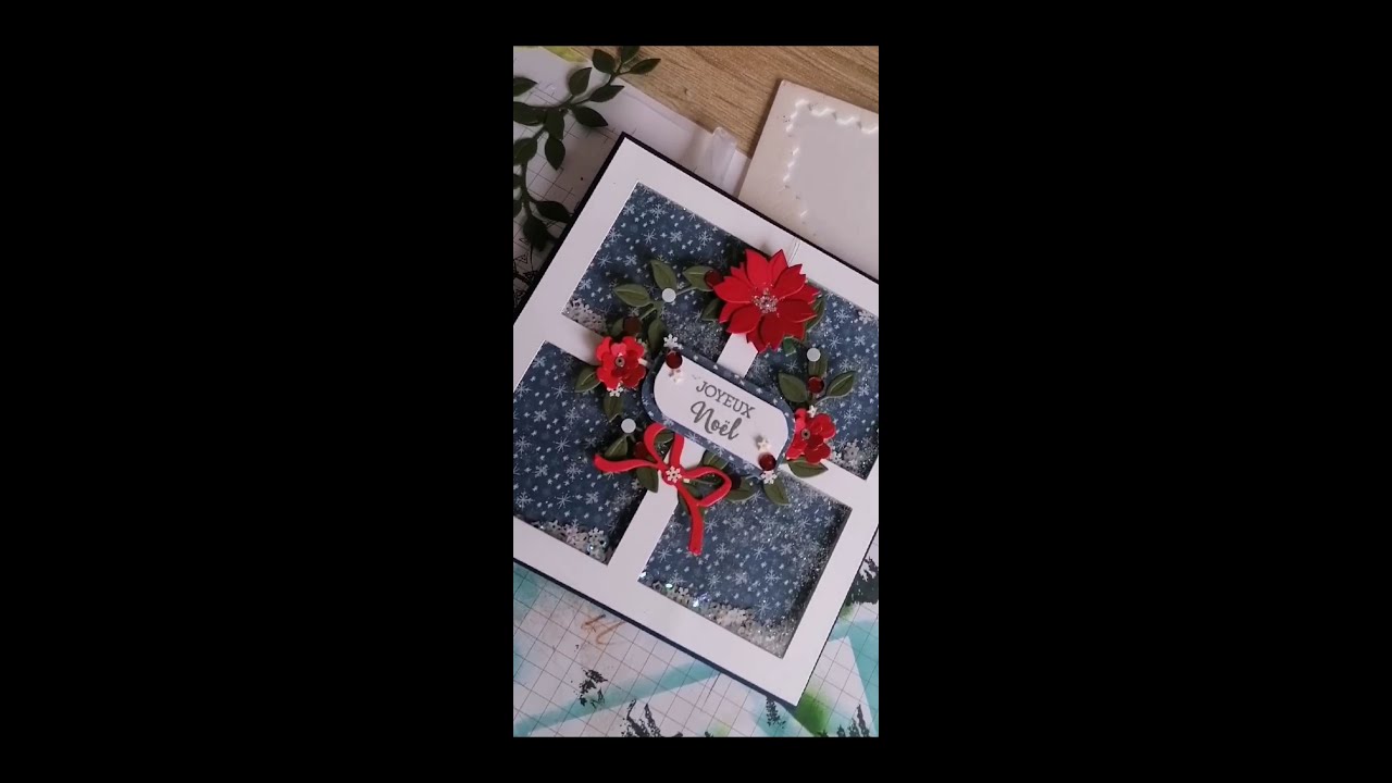 ScrapBooking : Carte shaker fenêtre enneigée de Noël
