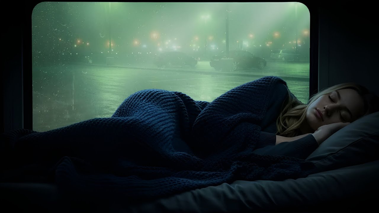 Heavy Rain in Car with Gentle Distant Thunder for Falling Asleep Fast and Deep Relaxation
