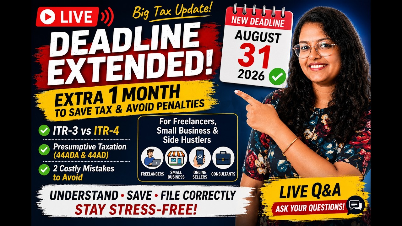 🔴 LIVE 5.30pm IST |  Freelancer Small Business Professional How to File Income Tax Return