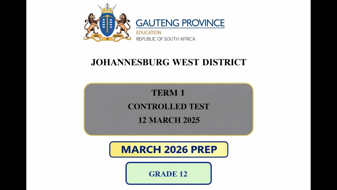 Mathematics Grade 12 March 2025 Gauteng JBW District - March Test @mathszoneafricanmotives