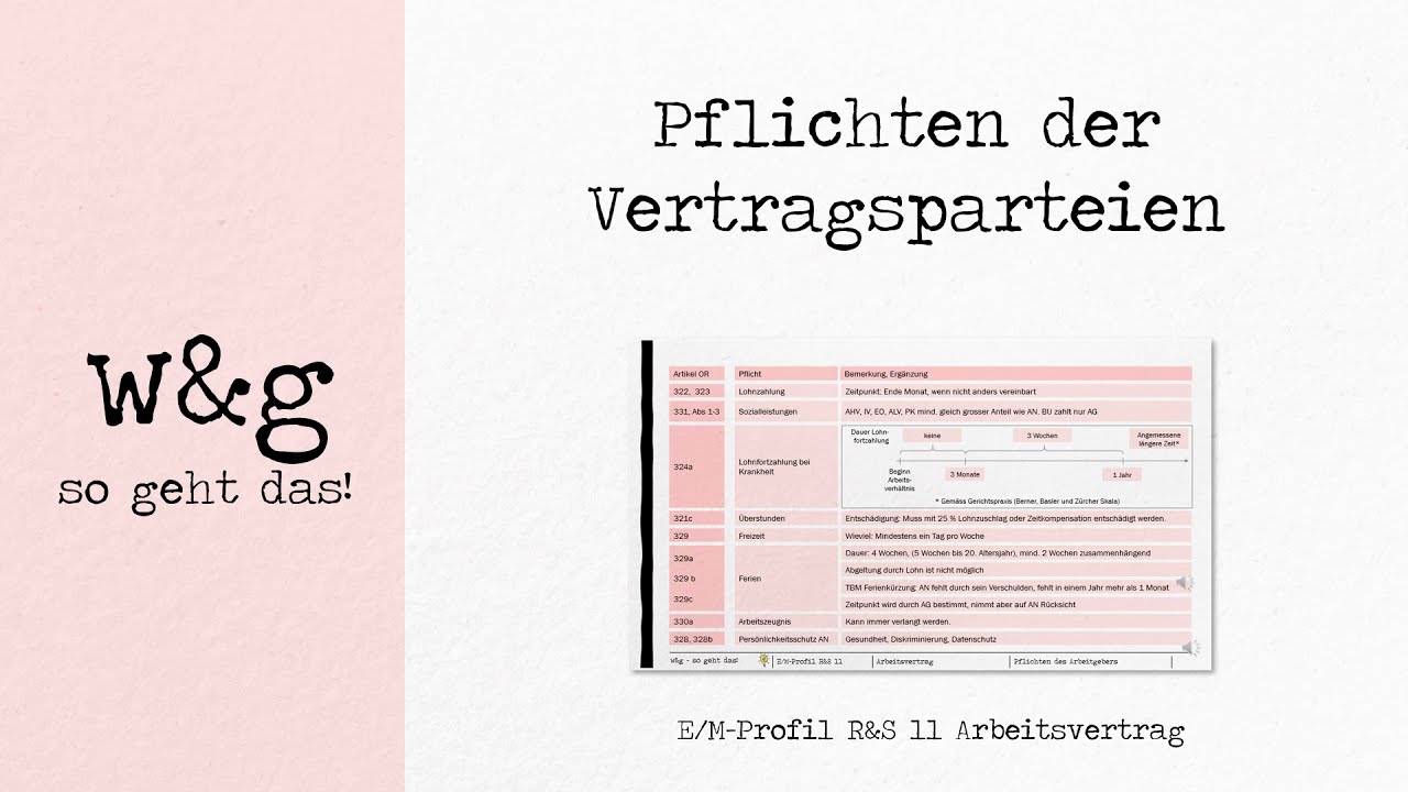 R&S 11 Arbeitsvertrag - #2 Pflichten der Vertragsparteien
