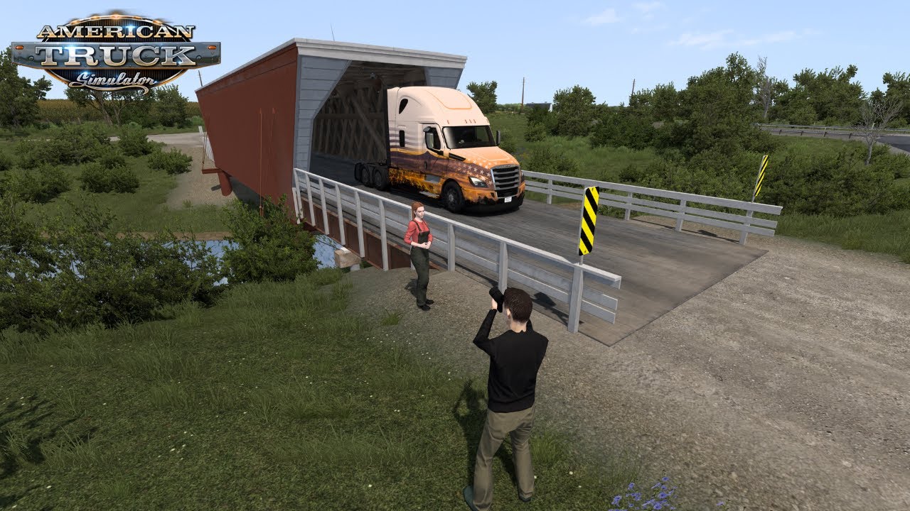 Madison County Bridge Achievement Location (Hidden Road) Iowa DLC| American Truck Simulator