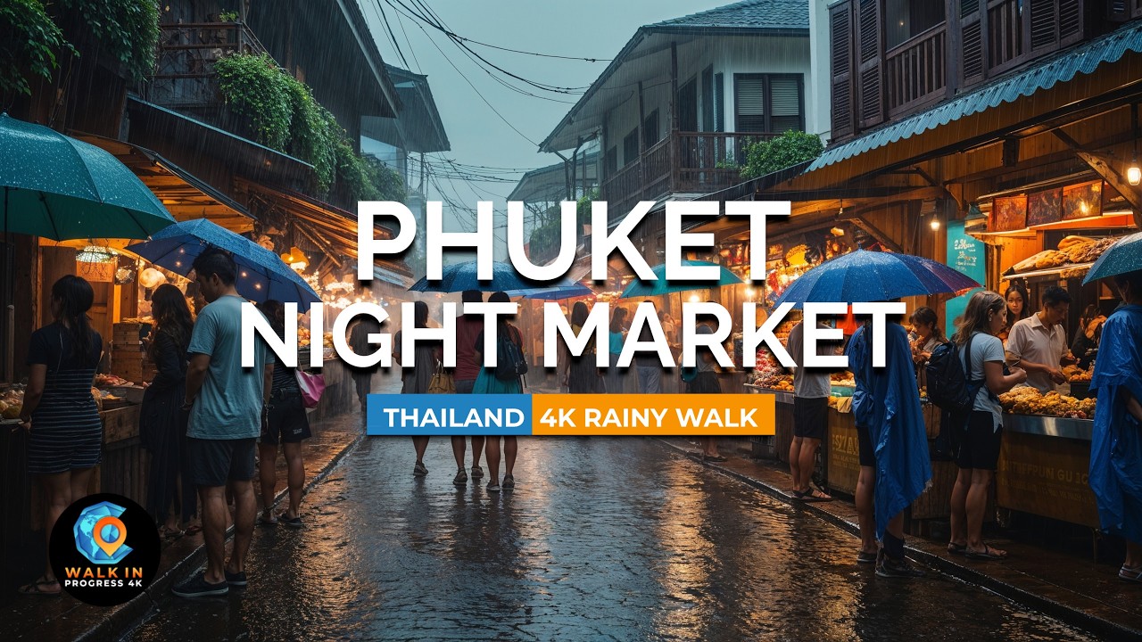 PHUKET OLD TOWN, Thailand 🇹🇭 Rainy Walk Through the Sunday Market | 4K Asia Tour