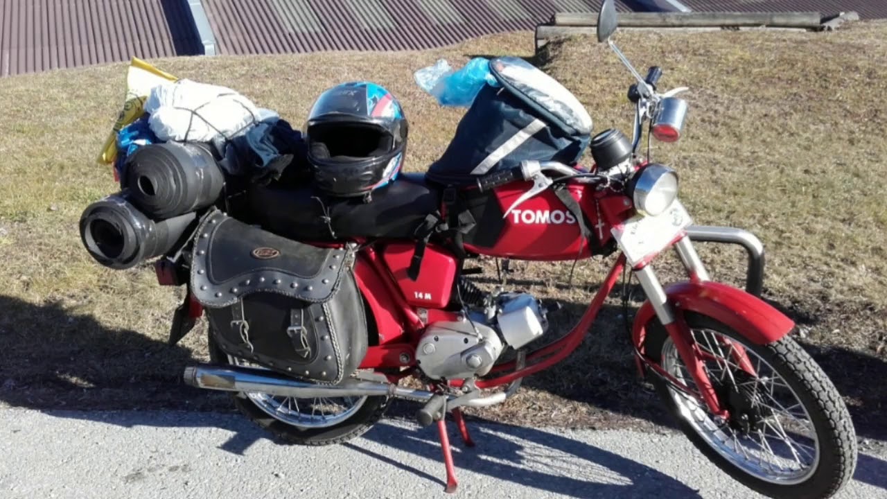 Z starim mopedom na Nordkapp