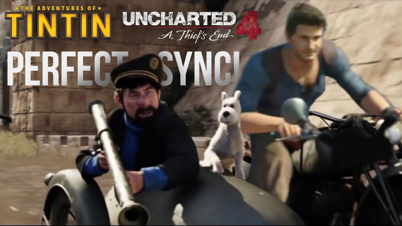 The Tintin chase scene syncs up perfectly with 