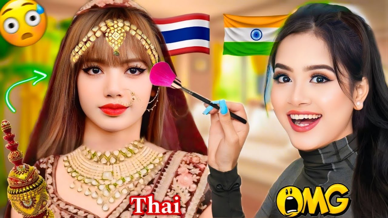 I Transformed *Thai* Celebrity GIRL 🇹🇭 into Indian Bride 🇮🇳 *OMG* Transformation 😱