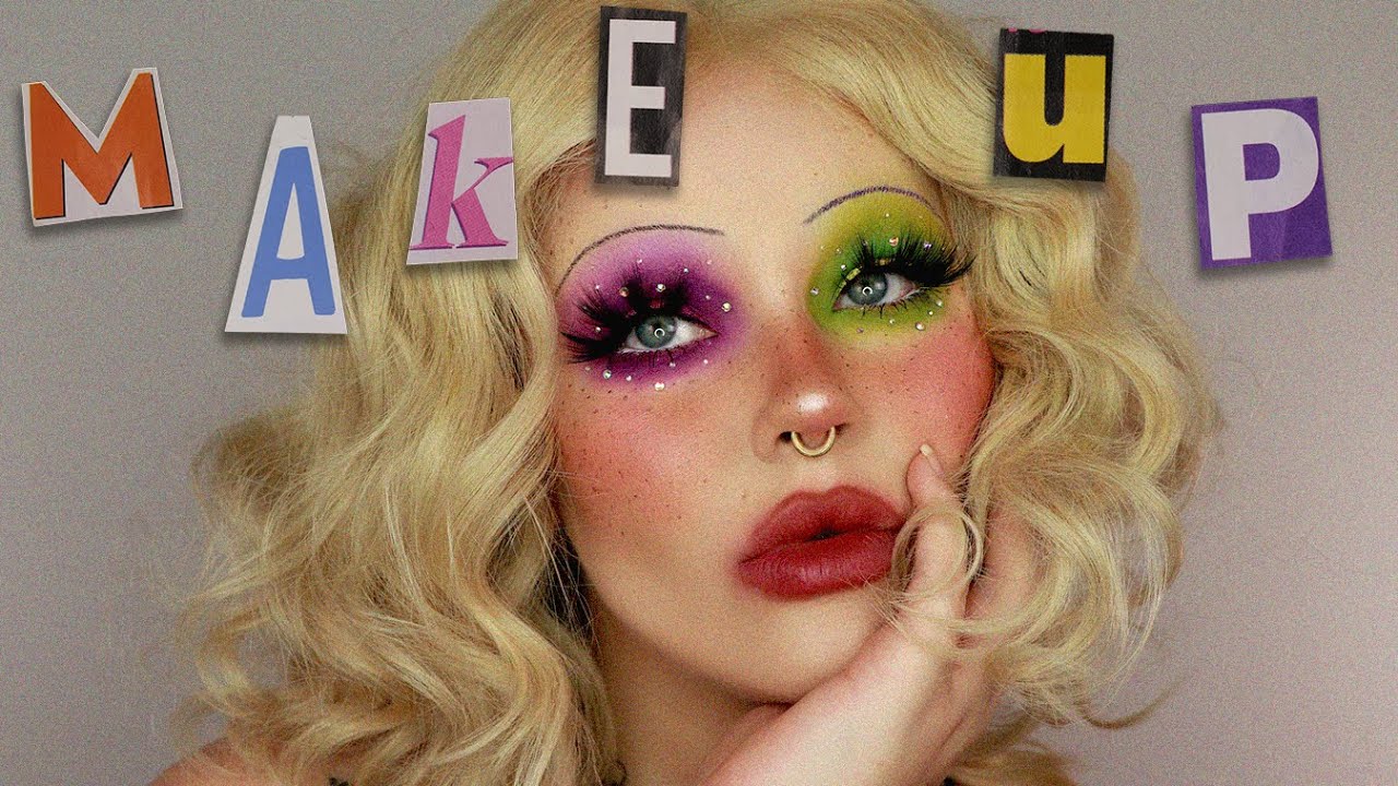 a makeup tutorial with 90's eyebrows