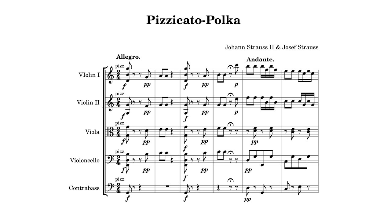 Johann Strauss II & Josef Strauss: Pizzicato-Polka (with Score)