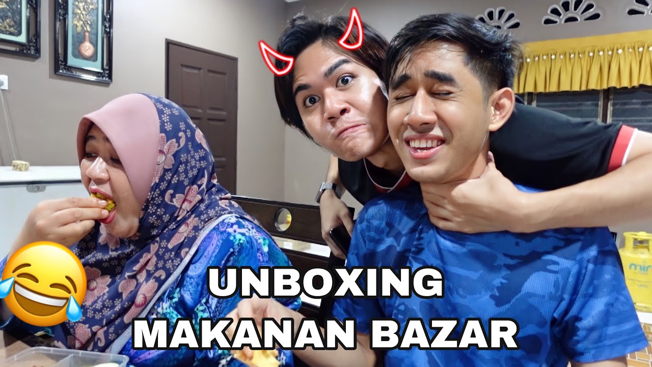 FIRST TIME KE BAZAR RAMADAN! UNBOXING MAKANAN BAZAR 😂