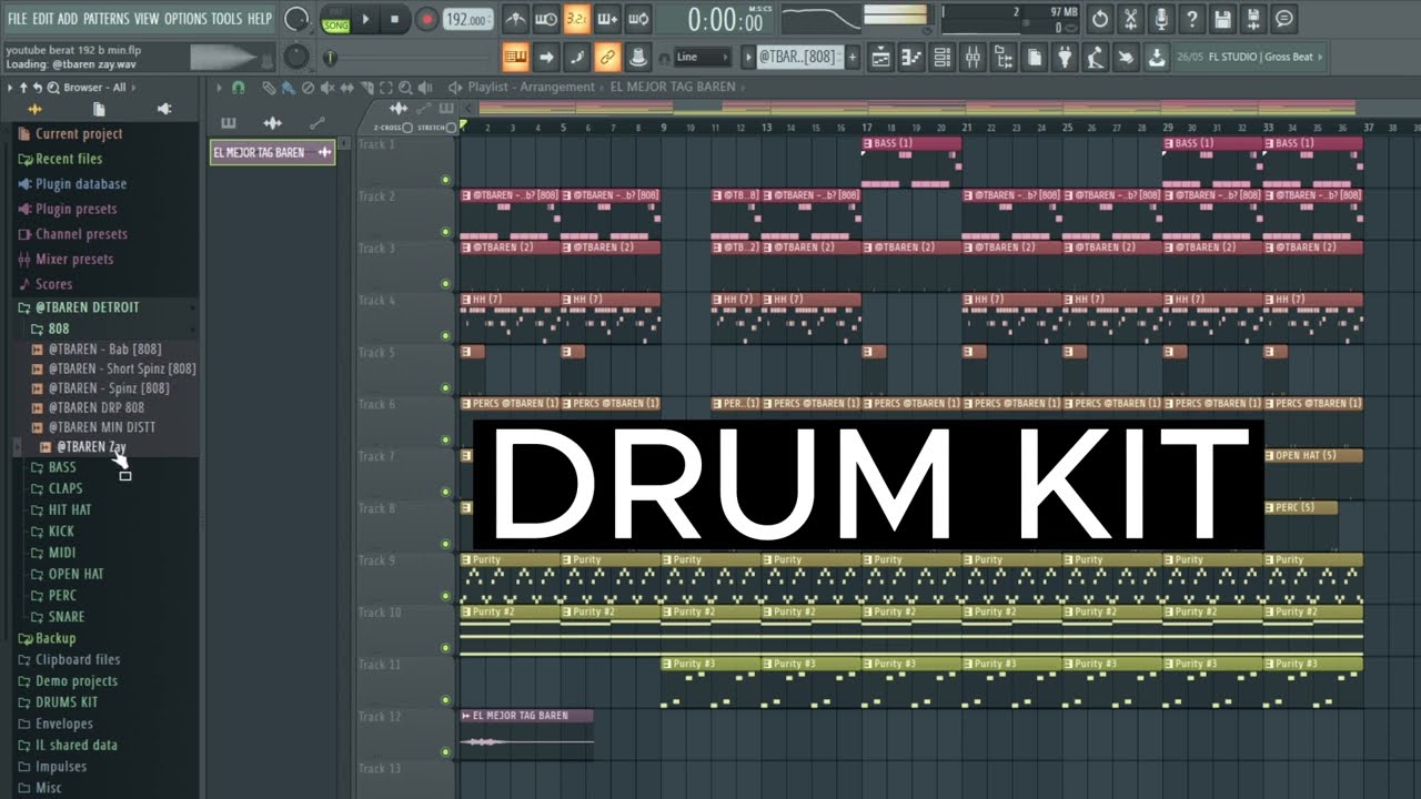 (FREE) DRUM KIT DETROIT + MIDI KIT + BEAT TUTORIAL + FLP ( GRATIS , LINK DIRECTO) DETROIT