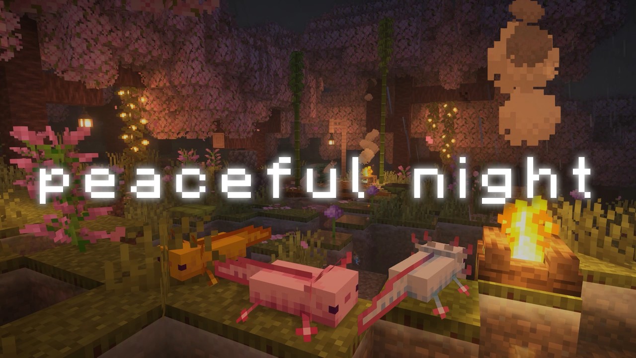 Best Sleep Minecraft Music & Soft Rain | Relax, Study, Sleep | Ambience