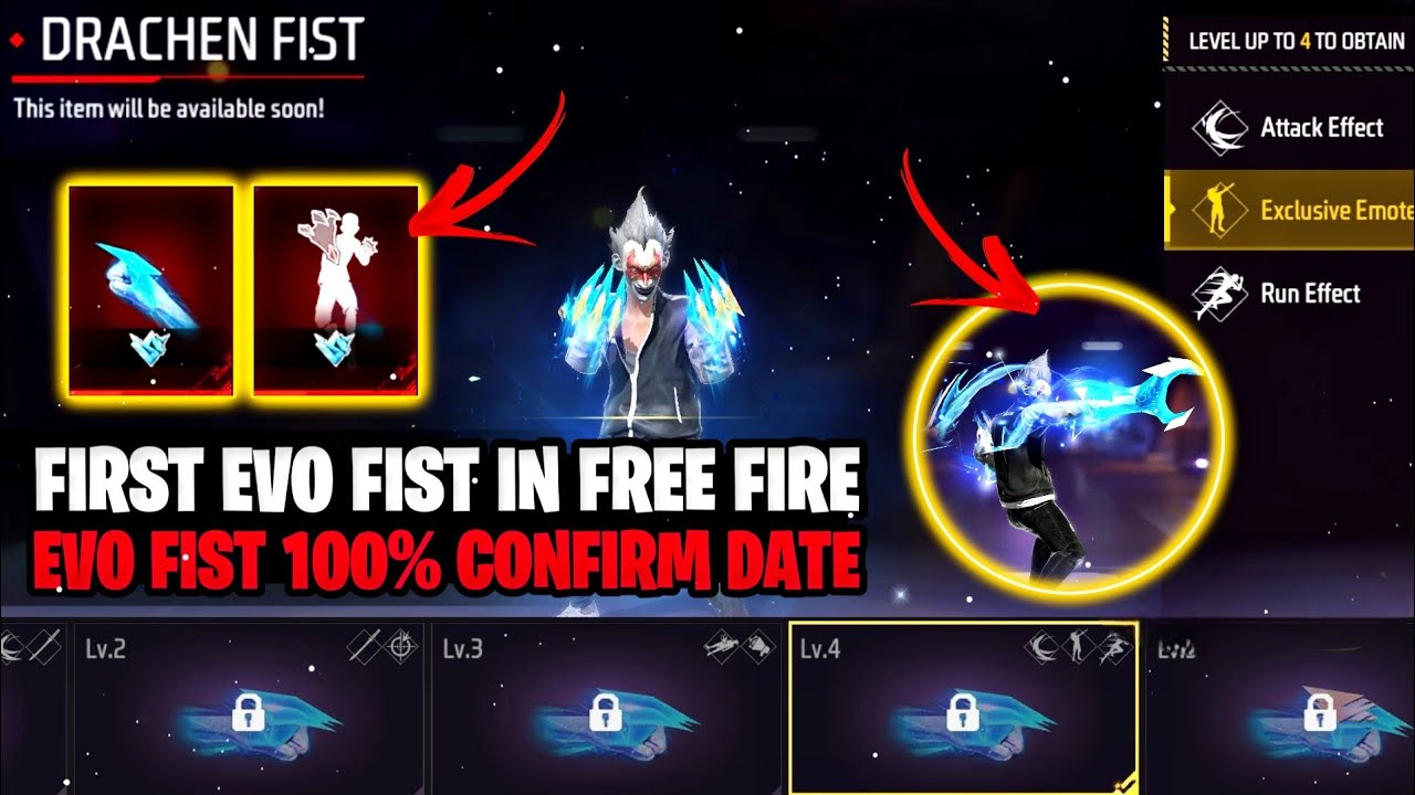FIRST EVO FIST FREE FIRE || EVO FIST SKIN FREE FIRE FULL REVIEW   || EVO FIST 100% DATE