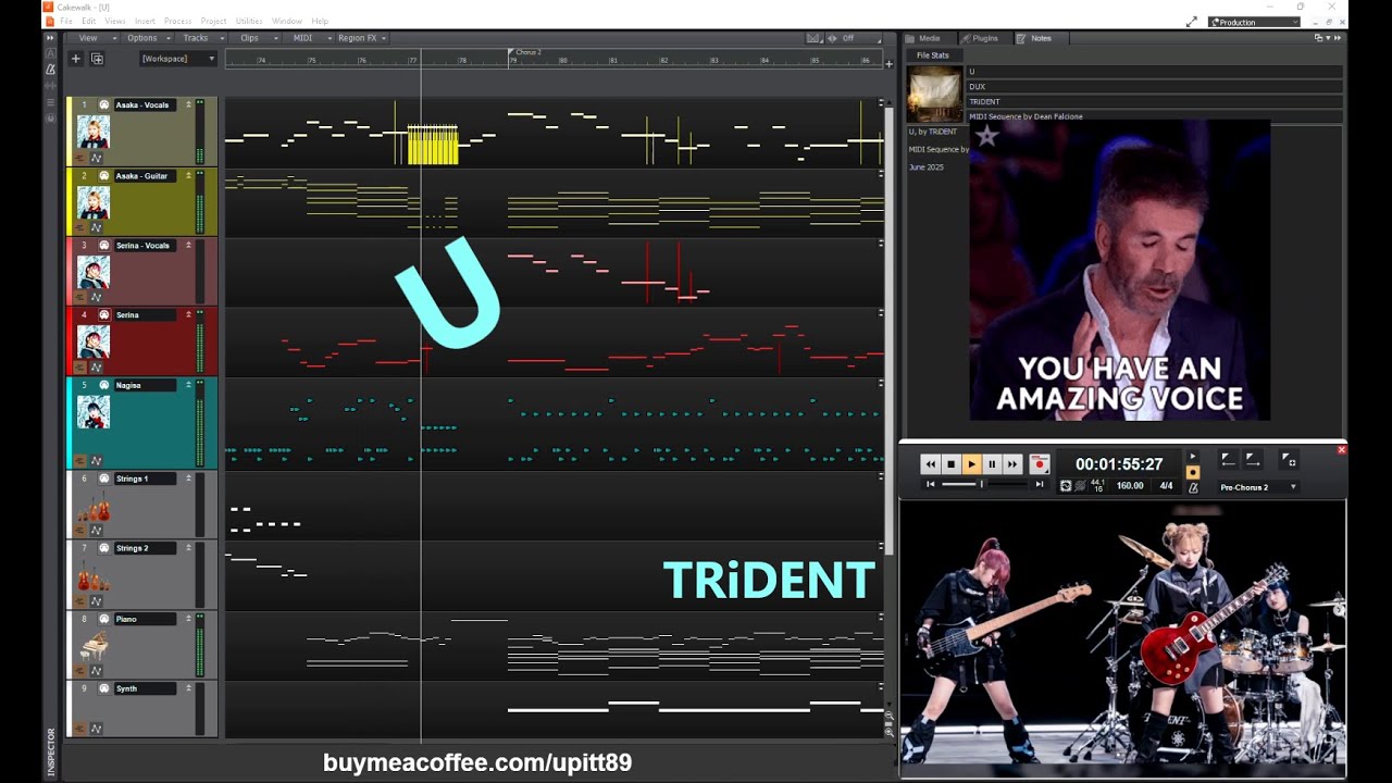 TRiDENT / U - The MIDI Sequence       #tridentjapan #bandmaid #jrock