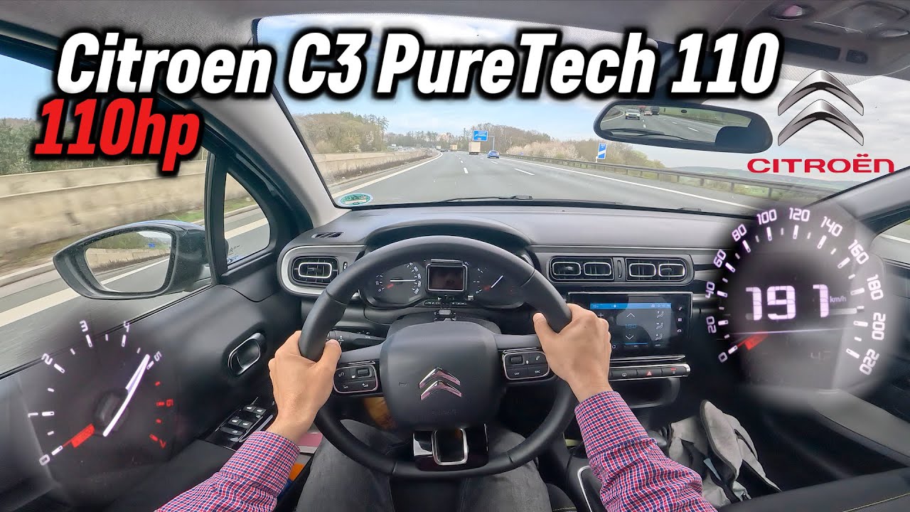 2024 Citroen C3 1.2 Turbo PureTech 110 (110 hp) | POV Autobahn Test Drive in Germany