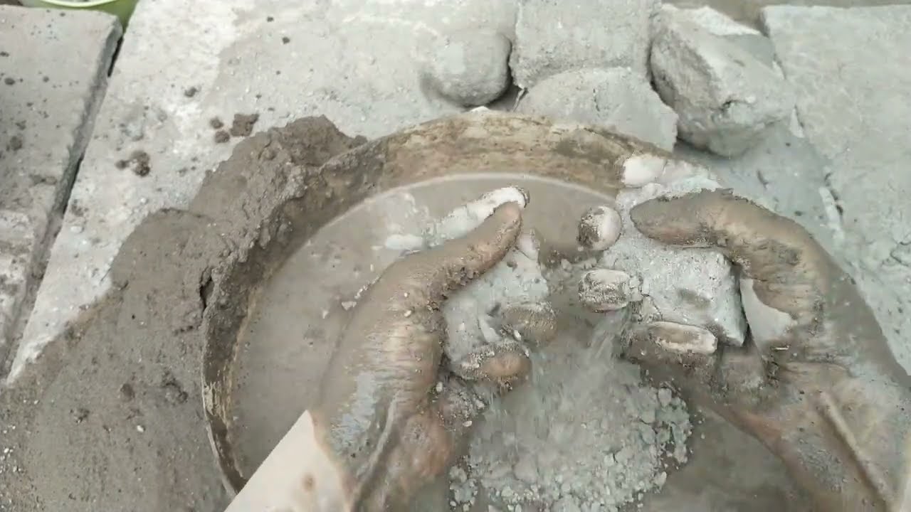 Creamy sand cement water crumbling and paste play 🤤🤤