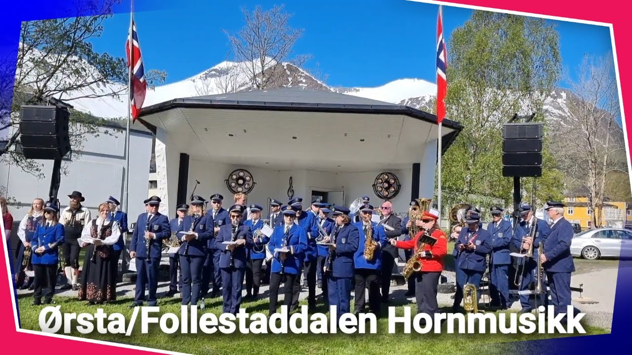 &Oslash;rsta og Follestaddalen Hornmusikk ved Paviljongen i &Oslash;rsta sentrum 17 mai 2022
