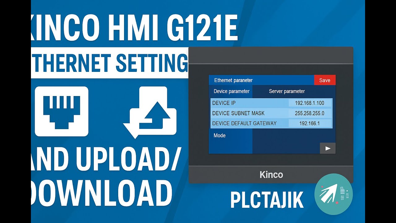 Kinco HMI G121E Ethernet setting and Upload/Download
