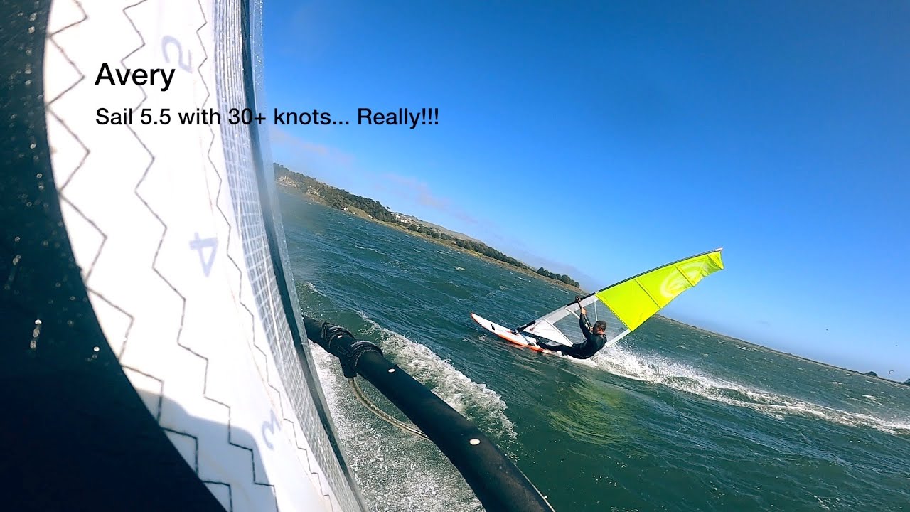 Bodega Bay Windsurfing on Shallow Water and Strong Wind (30+ knt) - May 2021