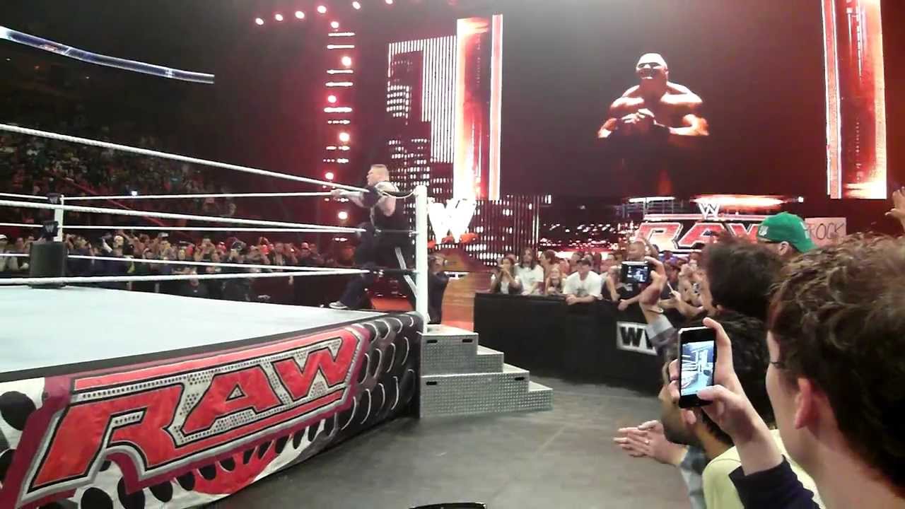 RAW 04/02/12 - Brock Lesnar Comeback - Holy Shit Chants - first row - WWE