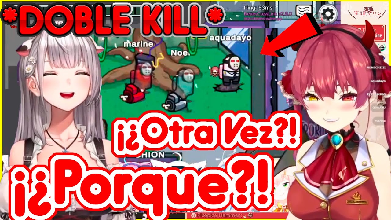 Marine y Noel mueren de la manera mas Lamentable y Graciosa 【Hololive sub español】 [Among us]