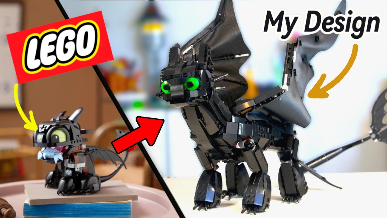 LEGO Made Baby Toothless set… So I Built the Real Dragon from How to Train Your Dragon.