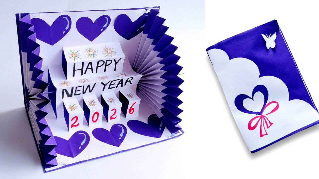 DIY New Year 2026 Pop -Up Card | Simple and Beautiful Handmade Greeting Card Idea 🎊