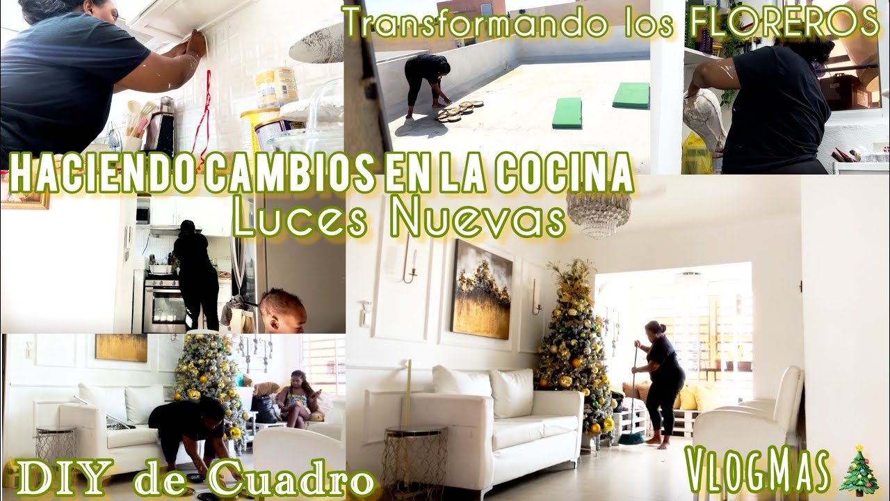 👉Haciendo CAMBIOS en la COCINA✅Luces Nuevas 💡Mejoras en Casa 🏡Reciclando para MANUALIDAD ♻️#vlogmas 