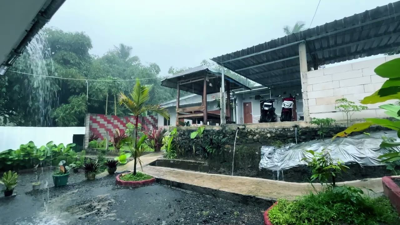 Thunderstorm at Modern Villa | Deep Sleep Rain Sounds