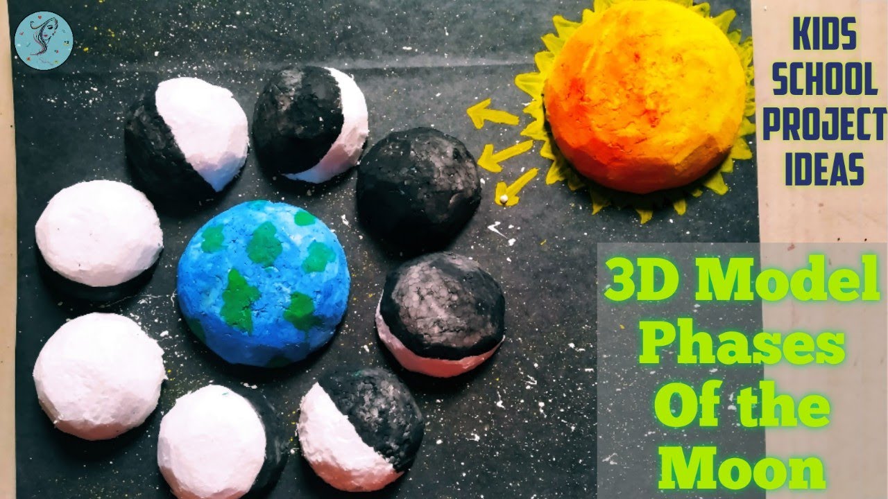 DIY 💡| 3D Model of Phases Of The Moon For Kids From Waste Material | Science Project 💡| Shihera