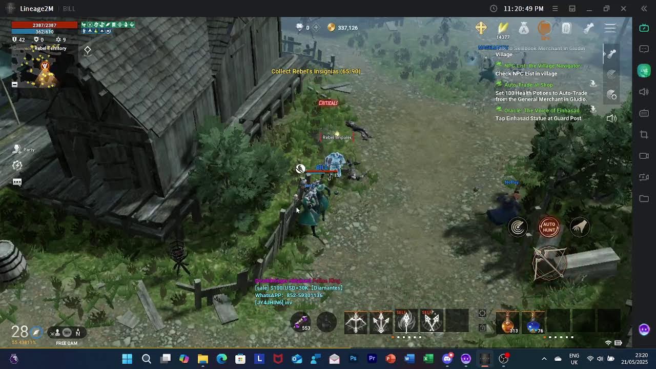 LIVE NOW LINE AGE 2 M FARMING SKUY
