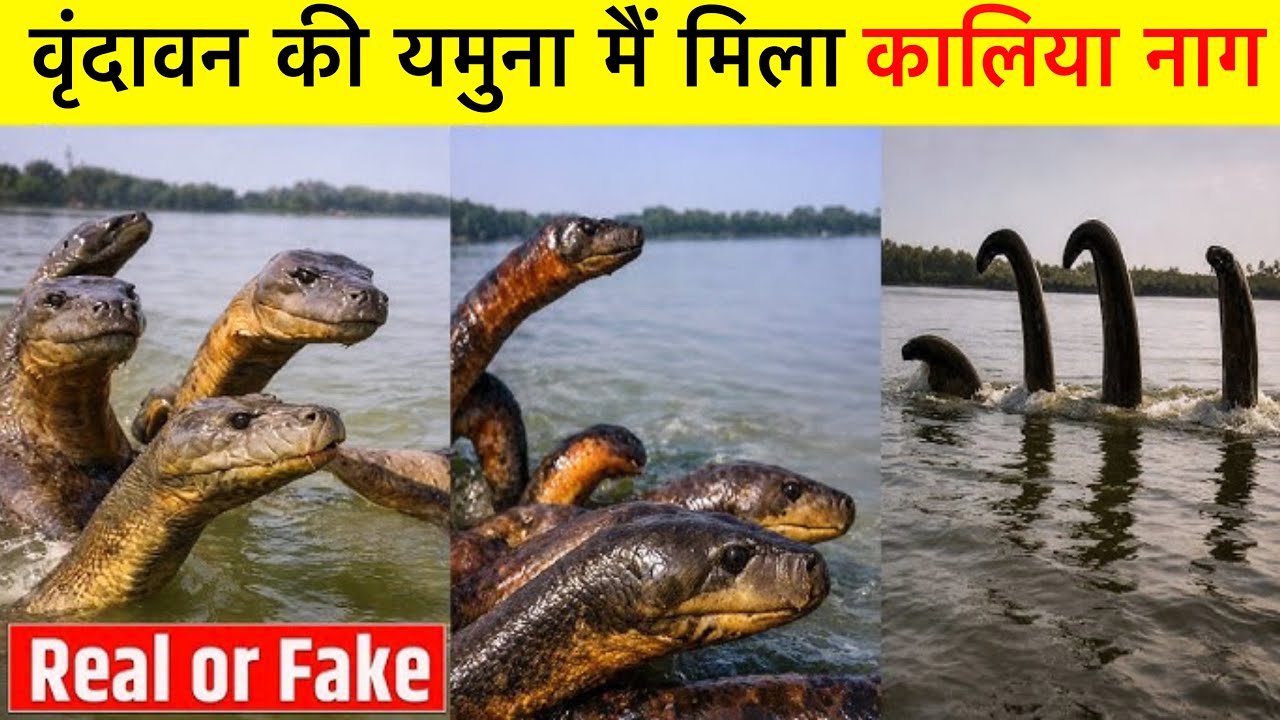 वृंदावन की यमुना मैं मिला कालिया नाग 🐍 वृंदावन केशी घाट पर कालिया नाग के दर्शन 😱