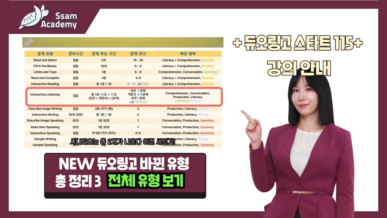 듀오링고 시험 2025년 NEW 신 유형 시험 순서