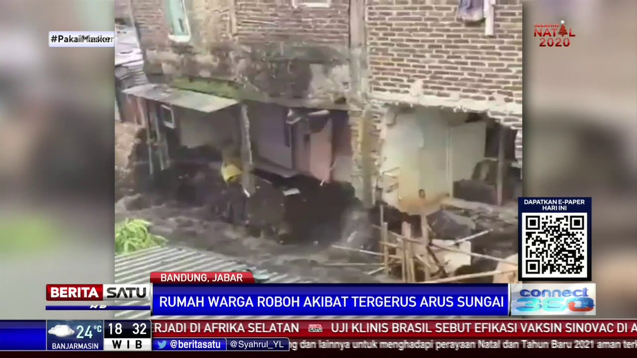 Rumah Warga di Bandung Ambruk Tergerus Arus Sungai Citepus