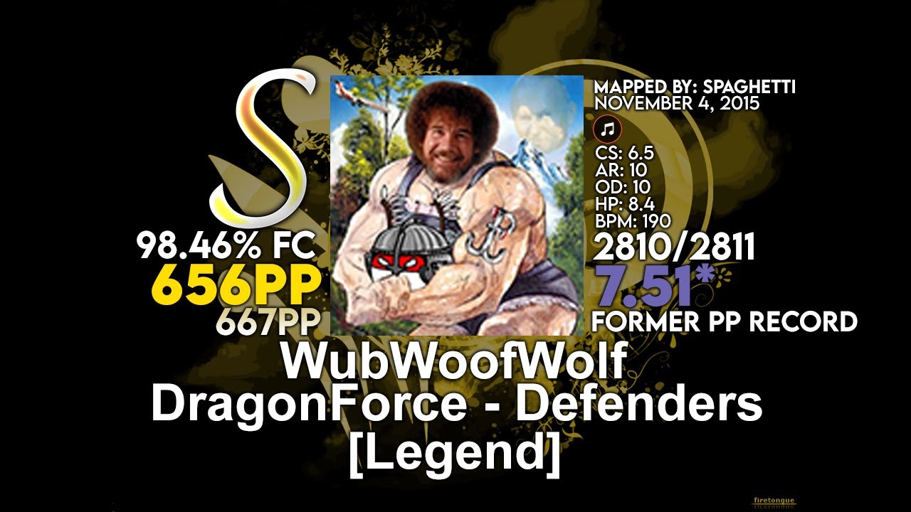 🔴 [7.51⭐] WubWoofWolf | DragonForce - Defenders [Legend] +HR 98.46% FC | 656pp (667pp) - osu!