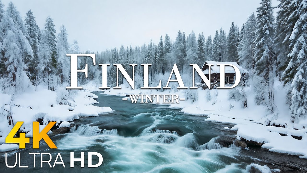 Winter in Finland 4K ❄️ Frozen Lakes, Snowy Forests & Nordic Winter Calm