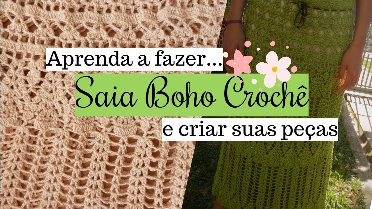 Como fazer Saia Crochê Estilo  Boho ♥ PARTE #2