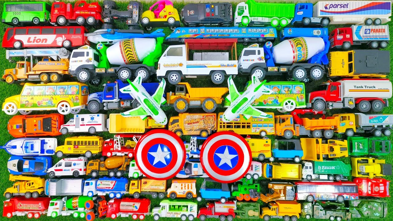 Truk Molen Besar, Ambulans, Mobil Balap, School Bus, Beko, Excavator, Truk Pasir, Mobil Polisi, Tayo