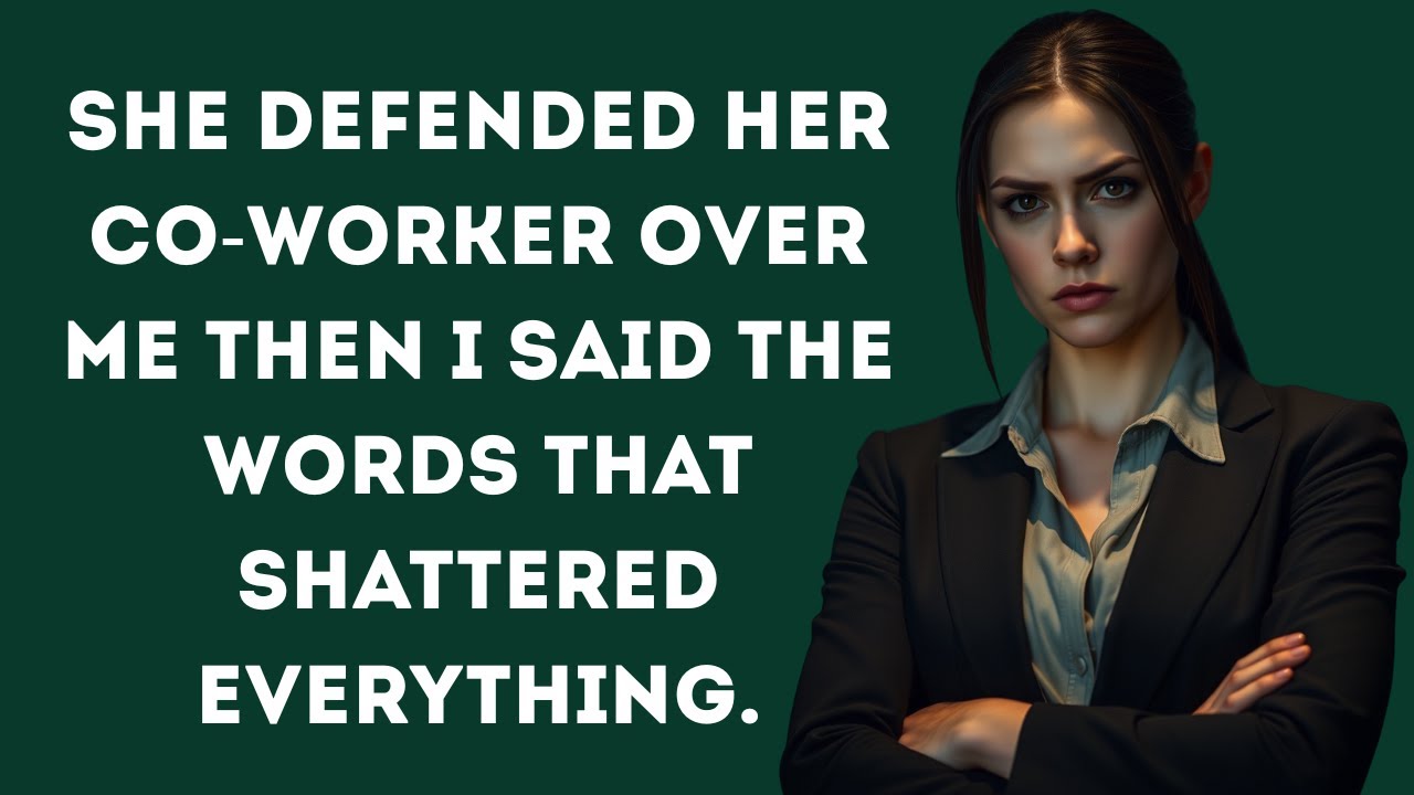 She Defended Her Co-Worker Over Me Then I Said the Words That Shattered Everything.