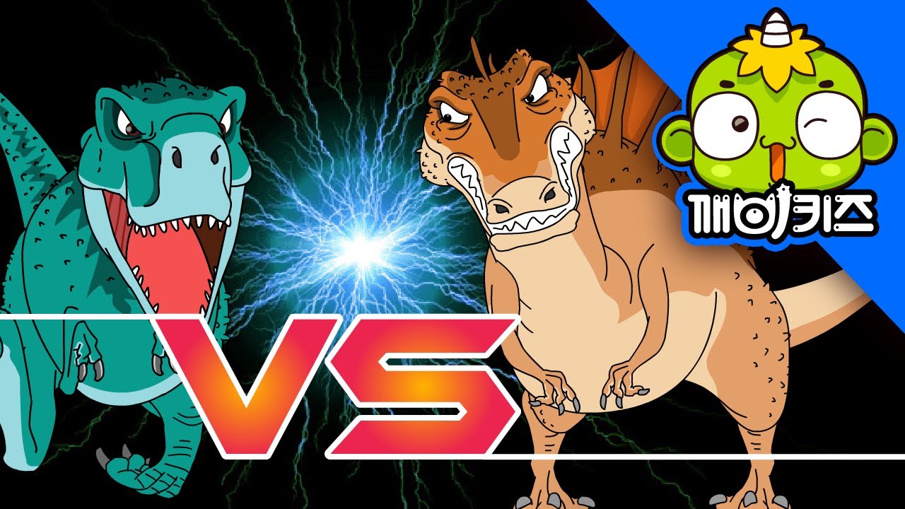 티라노 VS 스피노 | 공룡배틀 | 공룡만화 | 티라노사우루스 | 스피노사우루스 | Dinosaurs Battle | 깨비키즈 KEBIKIDS