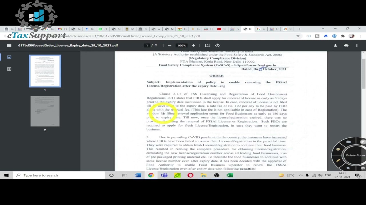 How to calculate late fees Fssai State  license Renewal late fees