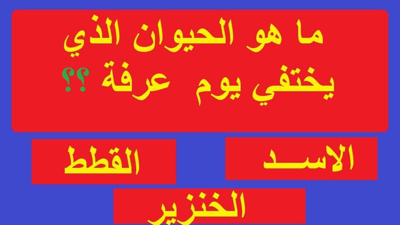 اسئلة دينية صعبة جدا واجوبتها - اسئلة دينية عن الانبياء - ما هو الحيوان الذي  يختفي يوم عرفه ؟
