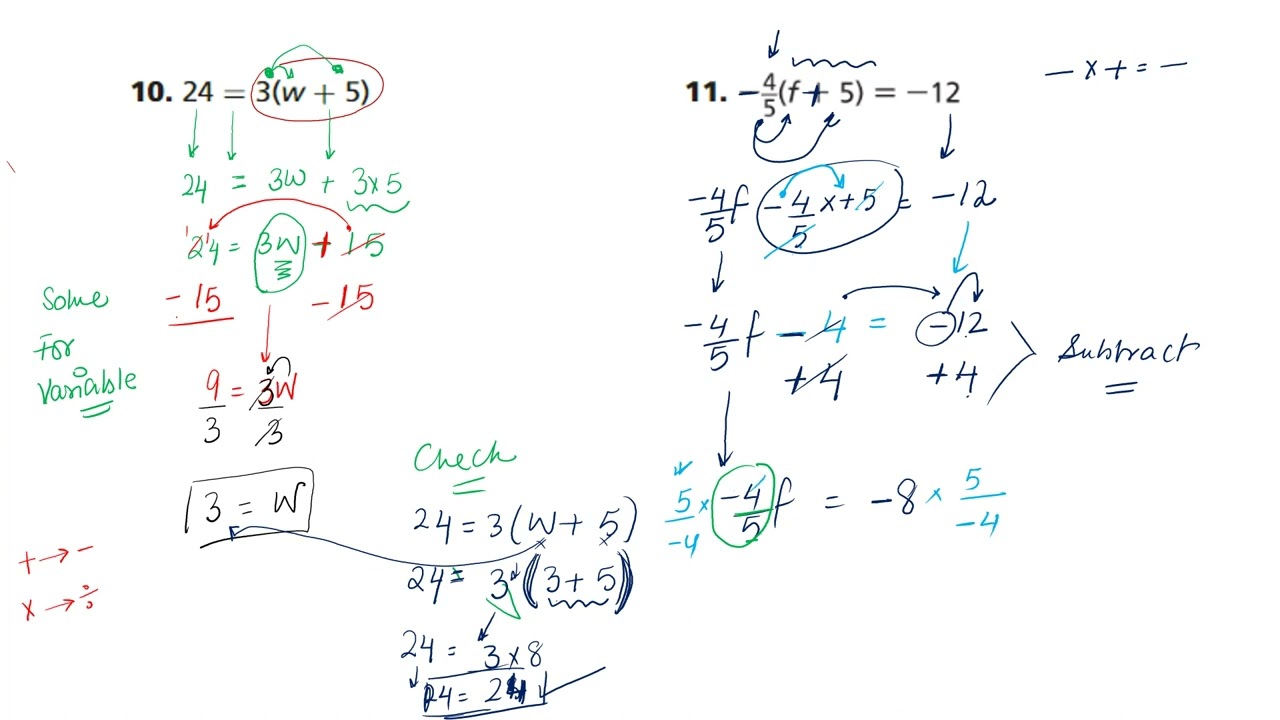 Grade 7 HMH Into Math-Lesson 7- 4 Solving Two Step Equations