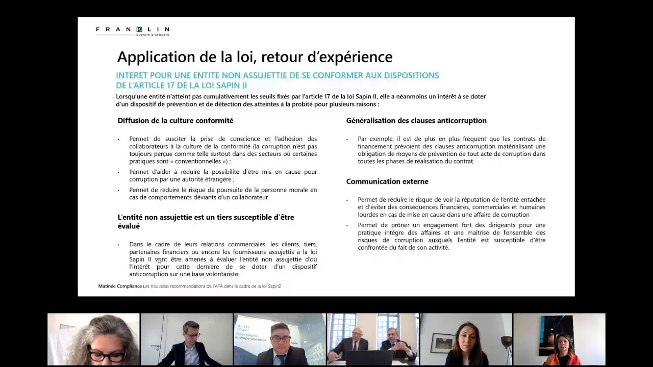 Webinar Replay | Que deviennent les 8 piliers de la loi Sapin2 ? On fait le point avec l'AFA