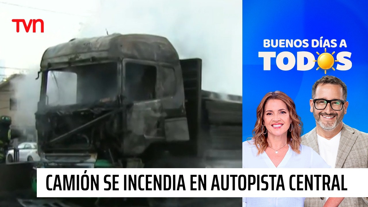 Impactantes registros de incendio de camión de gran tamaño en Autopista Central