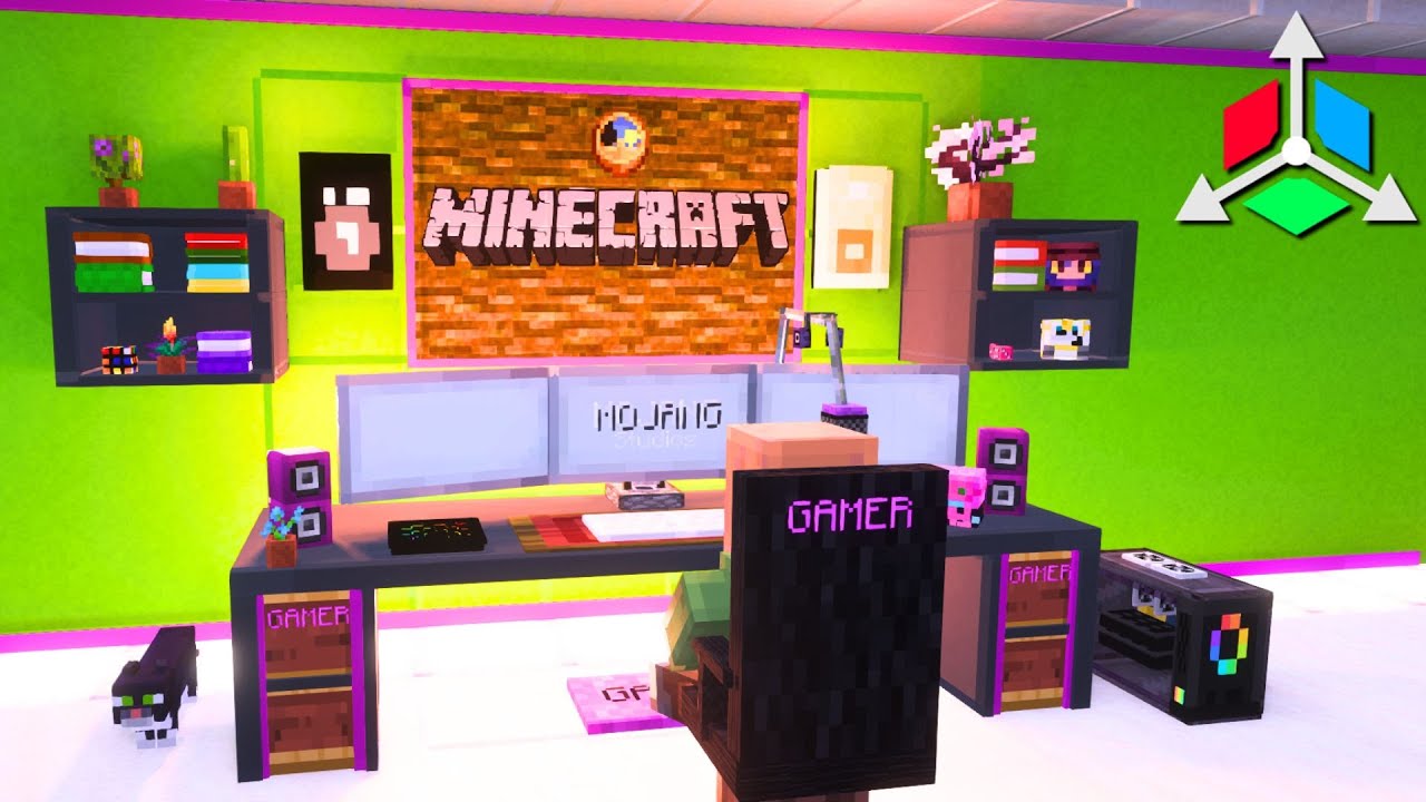 Gaming PC in Minecraft with Display Entities