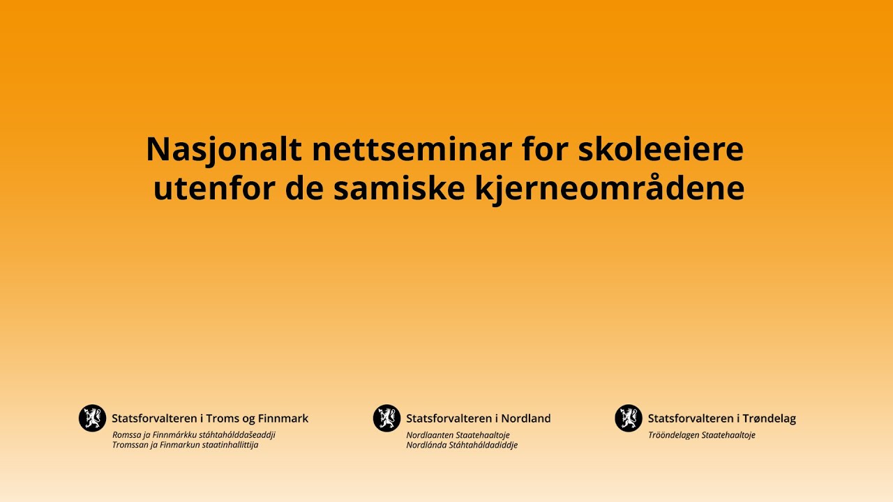 Nasjonalt nettseminar for skoleeiere utenfor de samiske kjerneområdene
