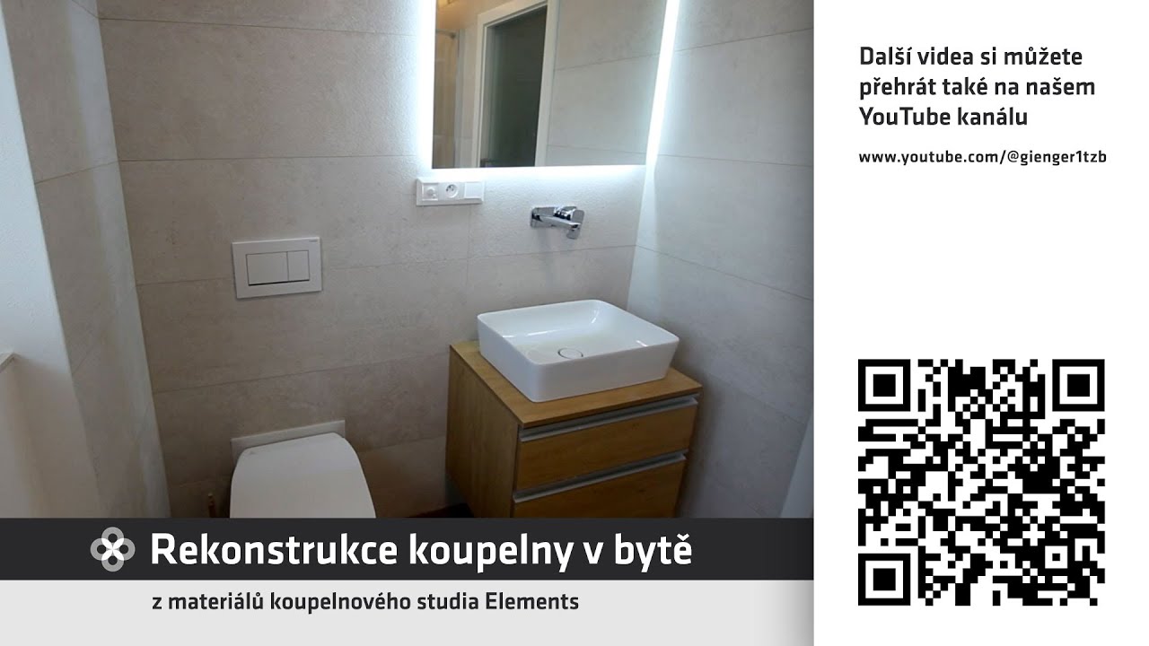 Rekonstrukce koupelny v bytě z materiálů koupelnového studia Elements